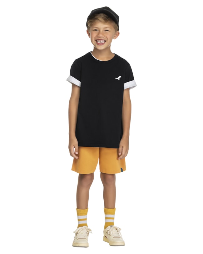 Bermuda Básica Infantil Menino em Moletinho ReiRex-3a772934-8808-4c0a-8efd-8e451b8565c0