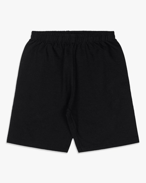 Bermuda Básica Infantil Menino em Moletinho - ReiRex - Preto