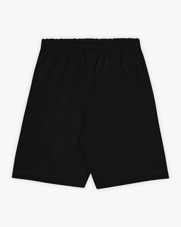 Bermuda Básica Infantil Menino em Moletinho - ReiRex - Preto