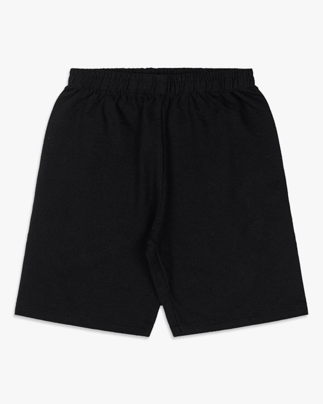 Bermuda Básica Infantil Menino em Moletinho - ReiRex - Preto-67a618c6-07e3-4184-8a9e-806f862be194