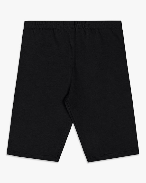 Bermuda Ciclista Básica Infantil Menina em Cotton - Kely Kety - Preto