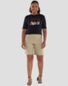 Bermuda Feminina em Alfaiataria com Bolso - Cereja Rosa - Semente-6725f334-3d28-4d75-88db-ab0c0e90e18d