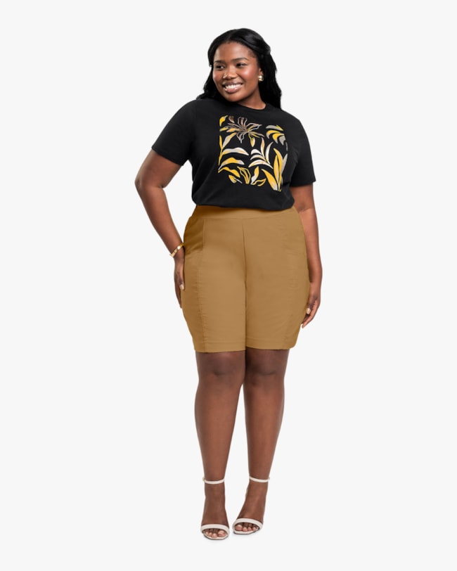 Bermuda Feminina Plus Size em Alfaiataria - Cereja Rosa - Inca-b533cd0a-30ab-45f8-905d-3500462e7ad7