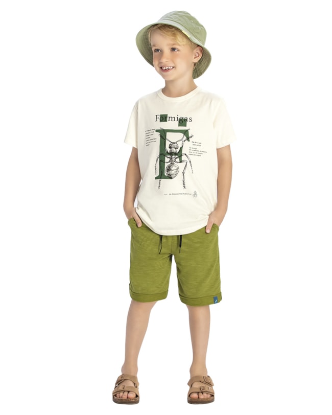 Bermuda Infantil em Moletinho com Bolso ReiRex Verde Olivia-2a33eade-86df-4565-97c5-e758be1163a8