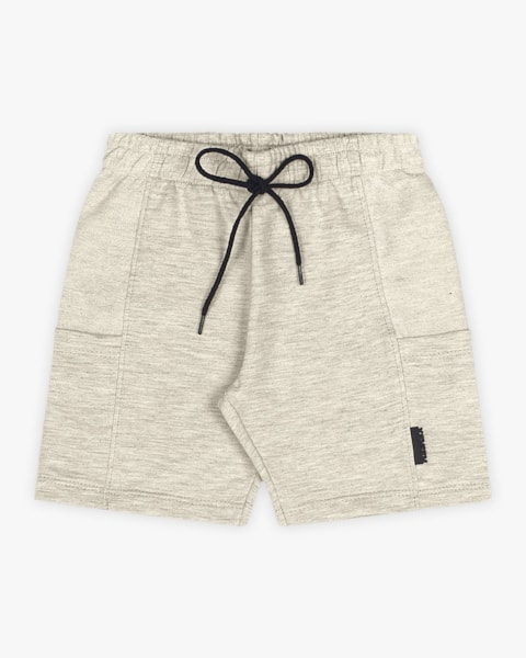 Bermuda Infantil Masculina com Bolso Sobreposto - Mescla