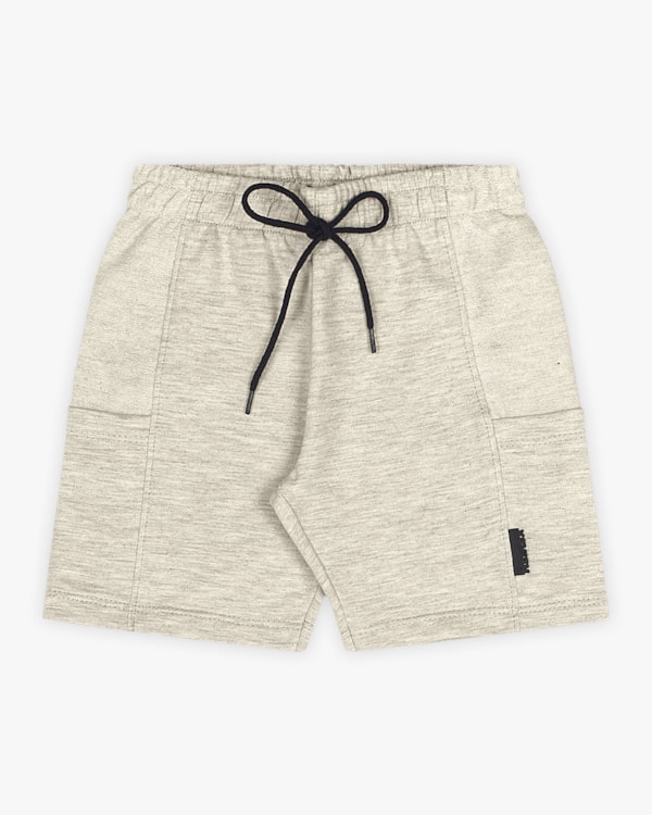 Bermuda Infantil Masculina com Bolso Sobreposto - Mescla
