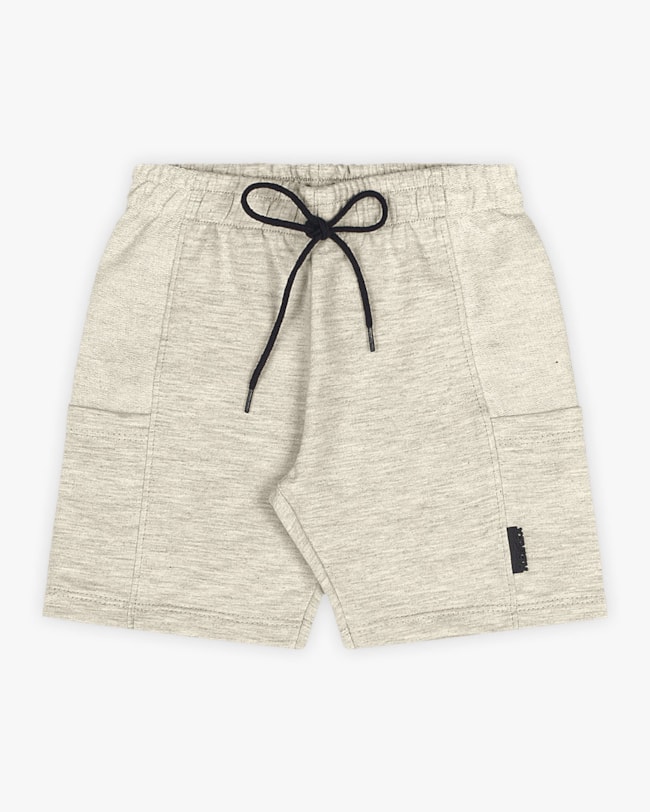 Bermuda Infantil Masculina com Bolso Sobreposto - Mescla-ce34371c-fe1a-4f9c-80c3-7cd8c3abb34c