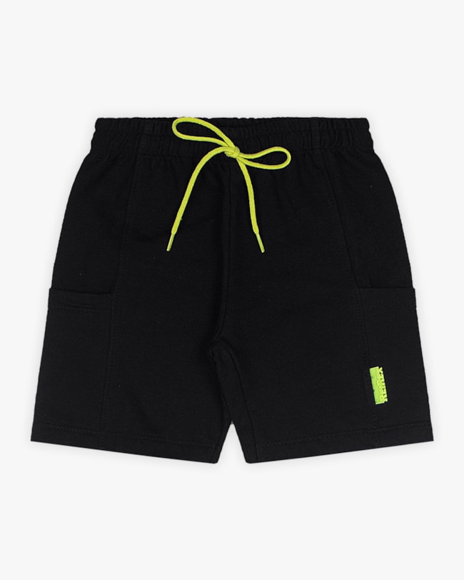 Bermuda Infantil Masculina com Bolso Sobreposto - Preto-1eb36aef-f9a5-4064-a0e6-a685176d60d1