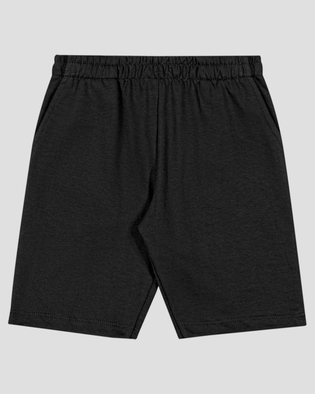 Bermuda Infantil Menino com Bolsos em Moletinho ReiRex Preto-f3cea49a-1ac1-47a0-bf4f-ea7dd8c792f7