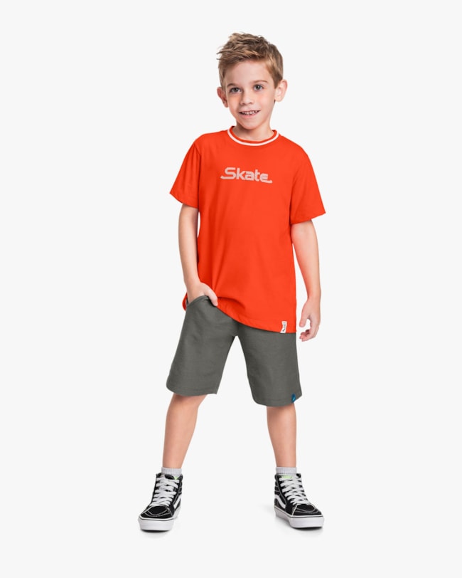 Bermuda Infantil Menino em Moletinho com Bolso -ReiRex - Dark Gray-b0d1d349-f9e4-40bf-a86a-a7efde3930ec