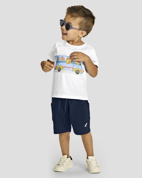 Bermuda Infantil Menino em Moletinho com Bolso - ReiRex - Oxford