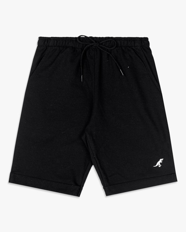 Bermuda Infantil Menino em Moletinho com Bolso - ReiRex - Preto