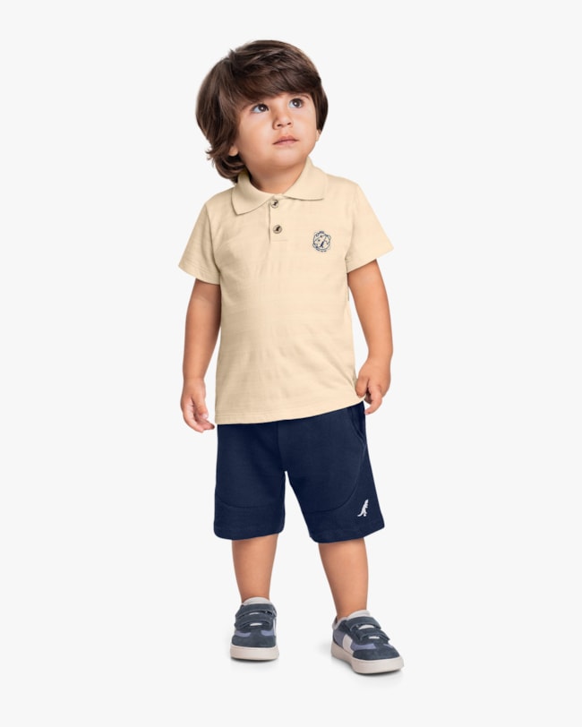 Bermuda Infantil Menino em Moletinho com Recortes - ReiRex - Oxford-88f82e80-c755-4d87-af8e-a3b4bcea5c24