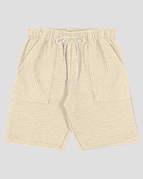 Bermuda Infantil Menino em Moletinho com Relevo ReiRex Bege