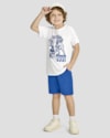 Bermuda Infantil Menino em Moletinho Sarjado - ReiRex - Azul Mar-57c4e938-1764-4628-97e7-d92f946b3d7f