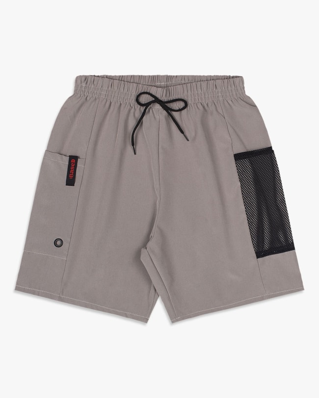 Bermuda Juvenil Masculina com Bolso Tela - BaseD - Grey-e58c25d6-b78e-48e8-9e6c-a1da6e4e097c