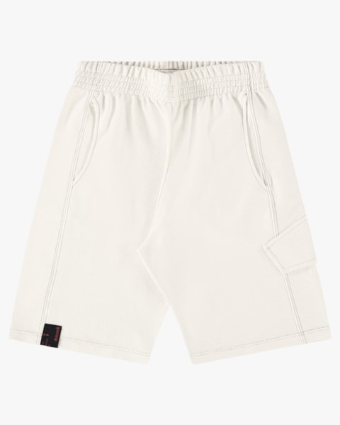 Bermuda Juvenil Masculina em Moletinho Sarjado - BaseD - Off White