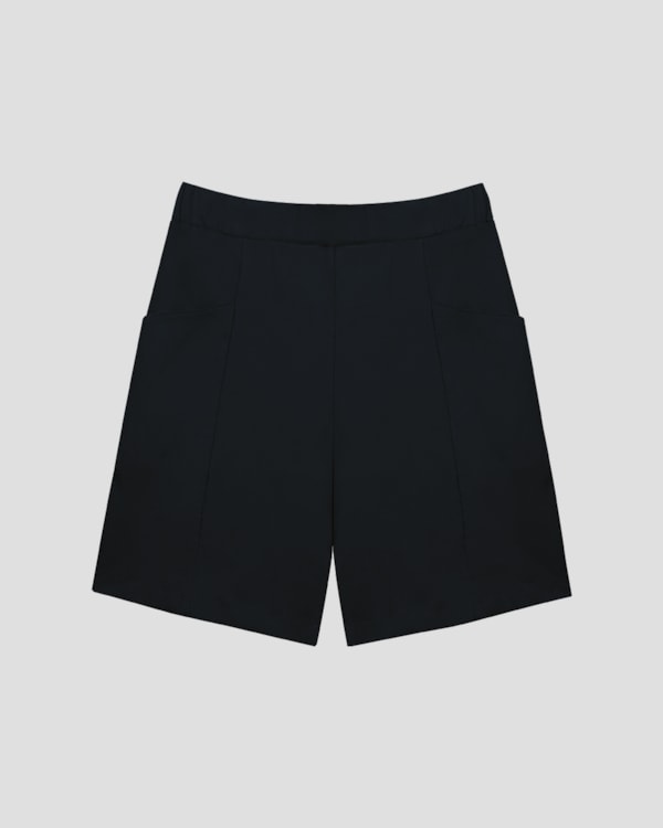 Bermuda Plus Size em Alfaiataria com Bolsos Cereja Rosa Preto