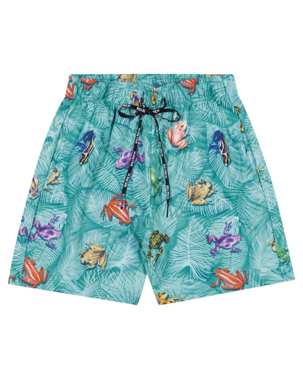 Bermuda Praia Infantil Estampada ReiRex - Ciano