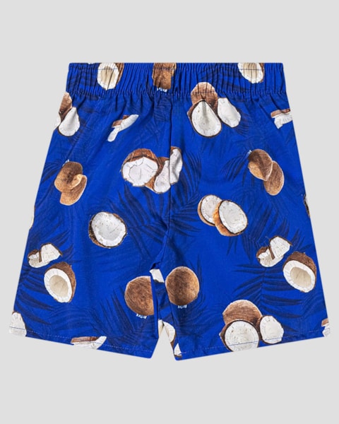 Bermuda Praia Infantil Menino Estampa Tubarão ReiRex Azul