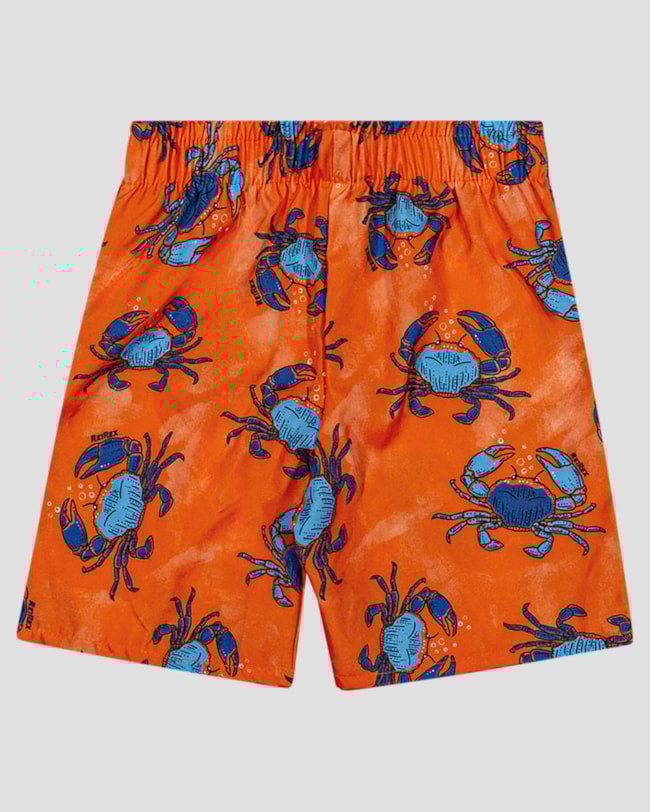 Bermuda Praia Infantil Menino Estampa Tubarão ReiRex Laranja-b3b7e7d7-50de-450b-8246-33d200ec1b62