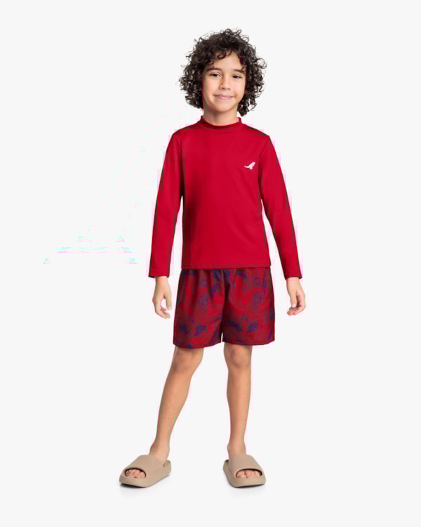 Bermuda Praia Infantil Menino Estampada - ReiRex - Rouge