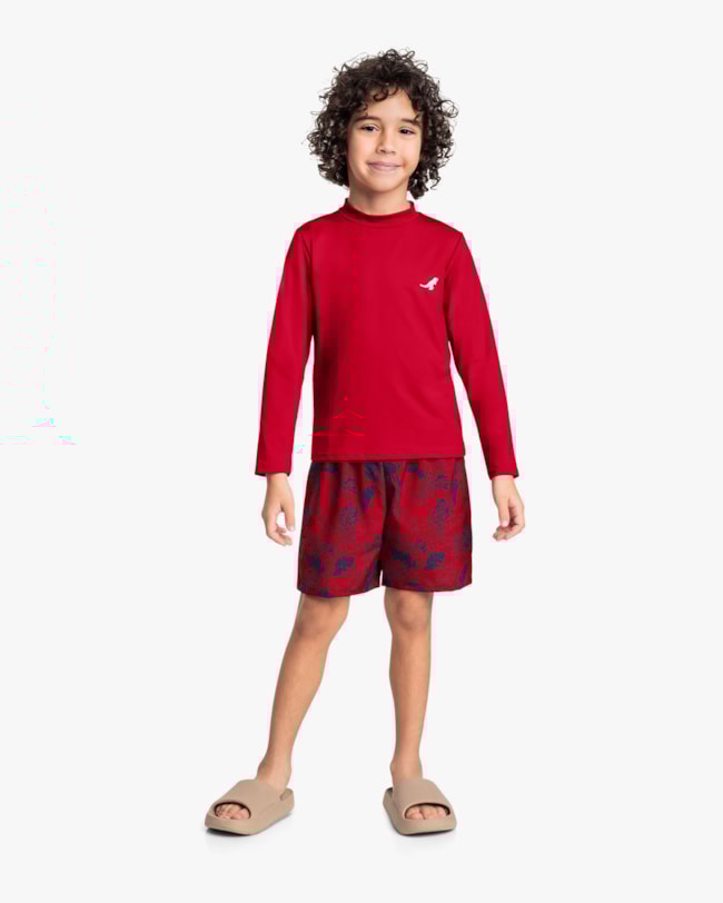 Bermuda Praia Infantil Menino Estampada - ReiRex - Rouge-46f83161-2dc6-4e21-b958-70a08aea56fe
