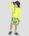 Bermuda Praia Infantil Menino Estampado - ReiRex - Amarelo Neon-d2f3e0b0-343d-4ee7-9236-78f06513f053