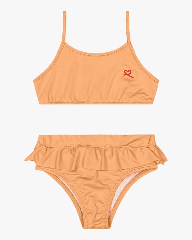 Biquini Infantil com Babado Kely Kety Bergamota-80850dc4-d46f-4a09-b8d2-777f039cc0bd