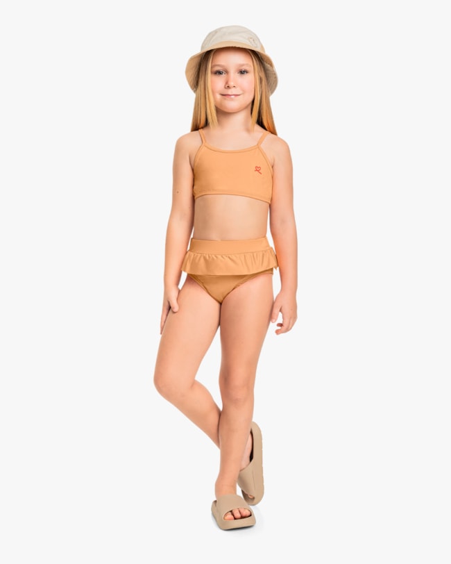 Biquini Infantil com Babado Kely Kety Bergamota-7aff1200-aa96-46fa-abcb-e1a5fcdaafb5