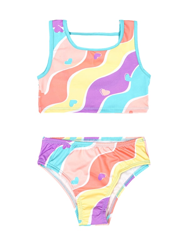 Biquíni Infantil Estampado com Proteção UV Menina Kely Kety