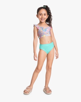 Biquíni Infantil Top com Babado e Calcinha - Kely Kety - Paraiso