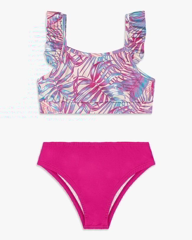 Biquíni Infantil Top com Babado e Calcinha - Kely Kety - Rosa-6938a23d-abd4-46fc-adbe-47995a04a68b