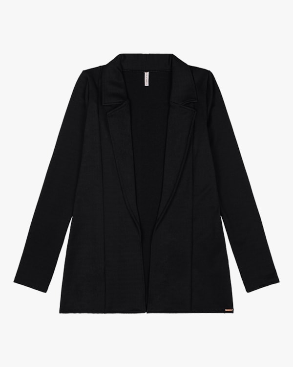 Blazer em Cirrê Peluciado Cereja Rosa Preto