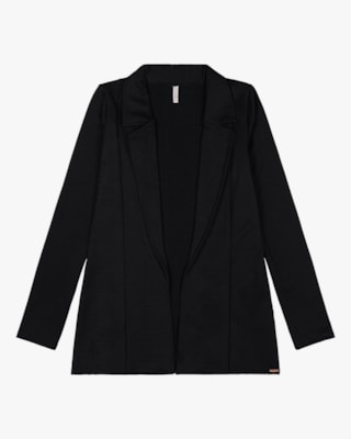 Blazer em Cirrê Peluciado Cereja Rosa Preto