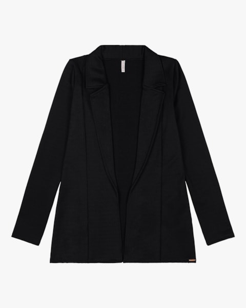 Blazer em Cirrê Peluciado Cereja Rosa Preto