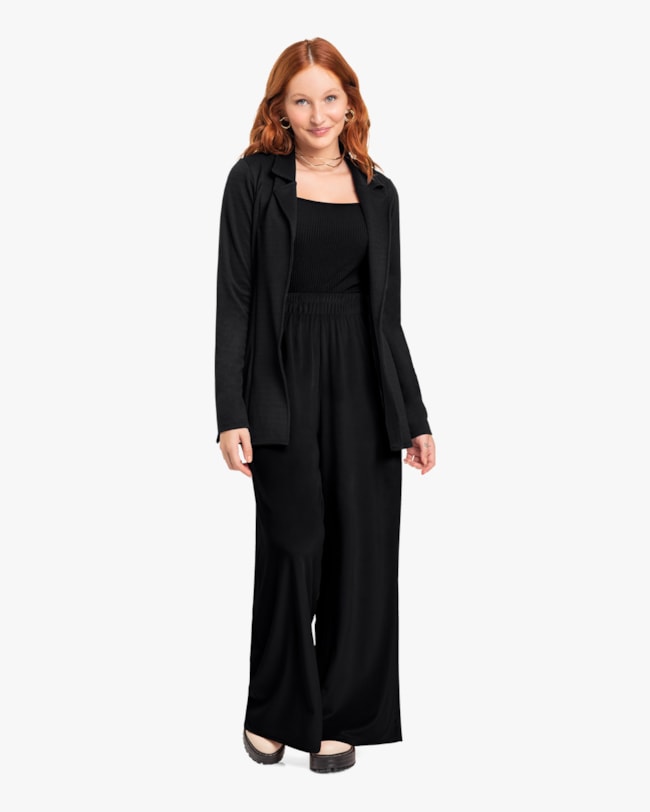 Blazer em Cirrê Peluciado Cereja Rosa Preto-fa9c163b-8a2e-4b01-b883-32b82477a406