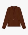 Blazer Feminino com Bolso em Cirrê Peluciado - Cereja Rosa- Chocolate-abdafc77-b208-4c0a-b396-78dd28fb00ff