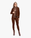 Blazer Feminino com Bolso em Cirrê Peluciado - Cereja Rosa- Chocolate-23866ddf-28a9-467e-891e-2983c5897680