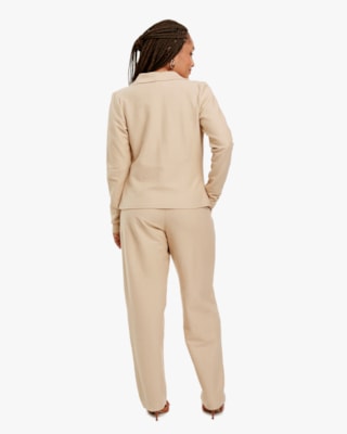 Blazer Feminino em Moletinho com Botão - Cereja Rosa - Deserto