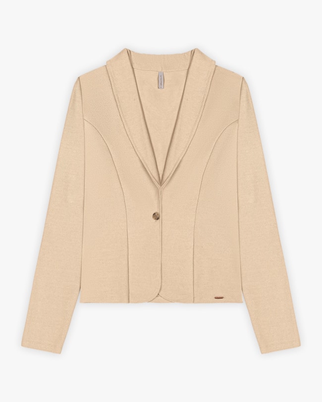 Blazer Feminino em Moletinho com Botão - Cereja Rosa - Deserto-23a59590-817e-4ad9-8101-931a297dec7d