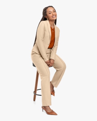 Blazer Feminino em Moletinho com Botão - Cereja Rosa - Deserto