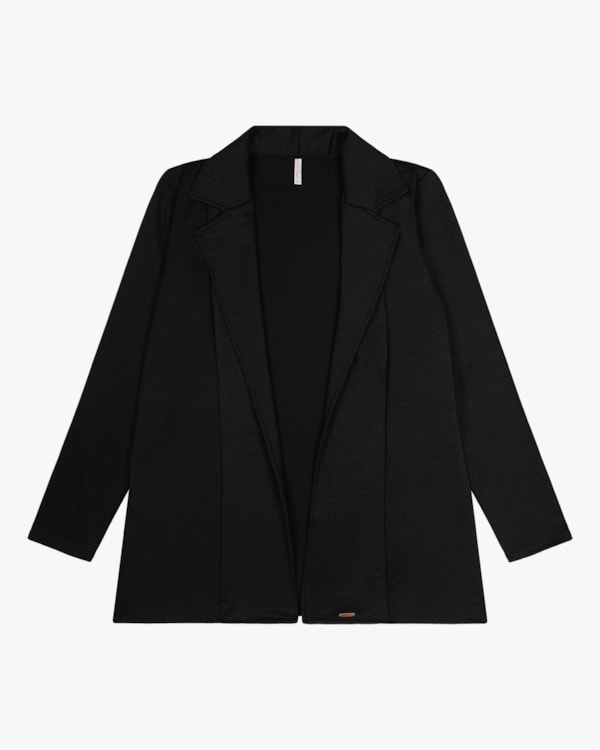 Blazer Plus Size em Malha Montaria Cereja Rosa Preto