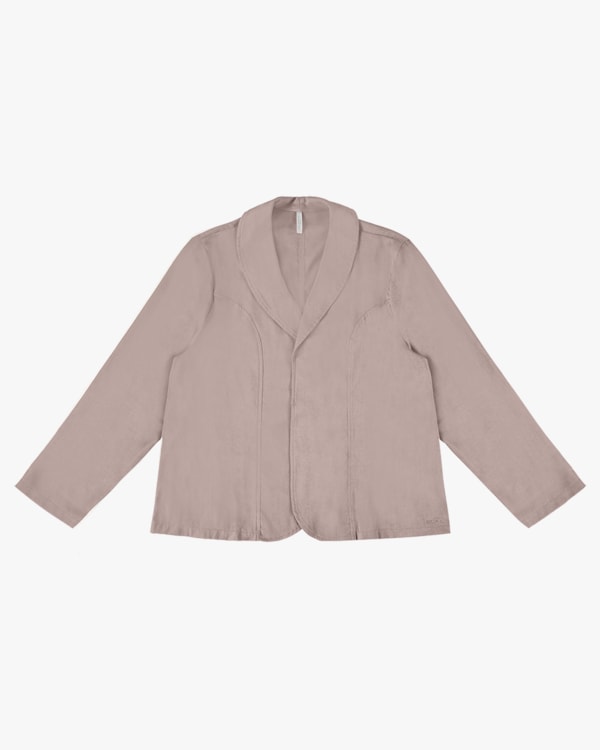 Blazer Plus Size em Viscose e Linho - Cereja Rosa - Bege P