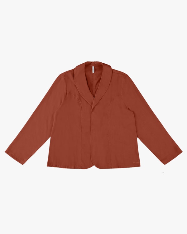 Blazer Plus Size em Viscose e Linho - Cereja Rosa - Cerâmica
