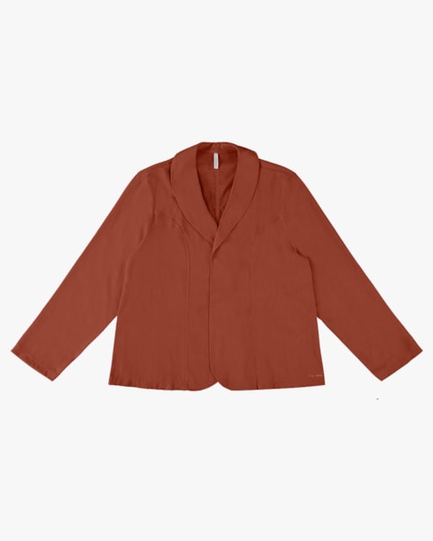 Blazer Plus Size em Viscose e Linho - Cereja Rosa - Cerâmica