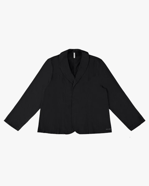 Blazer Plus Size em Viscose e Linho - Cereja Rosa - Preto