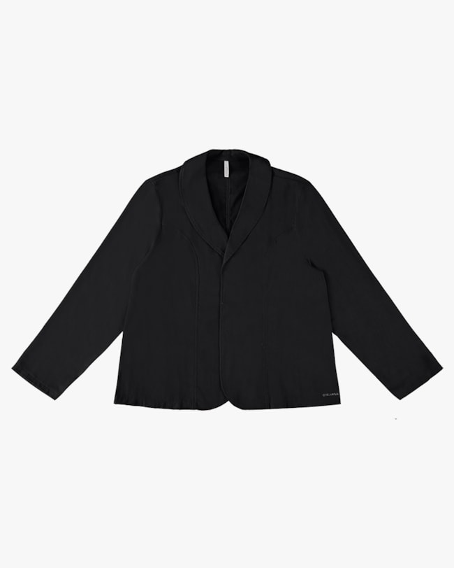 Blazer Plus Size em Viscose e Linho - Cereja Rosa - Preto-445e15a8-f198-4498-9d8f-b174d6971841