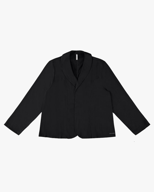 Blazer Plus Size em Viscose e Linho - Cereja Rosa - Preto-a6698891-f2e9-43f8-b3a8-d19b10e98979