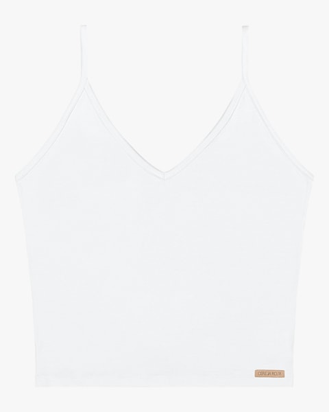Blusa Básica Alça Fina em Cotton Cereja Rosa